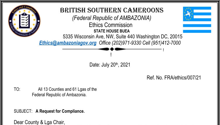 REQUEST FOR COMPLIANCE - ETHICS COMISSION